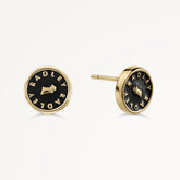 Black Enamel Round Earrings | Radley London discount