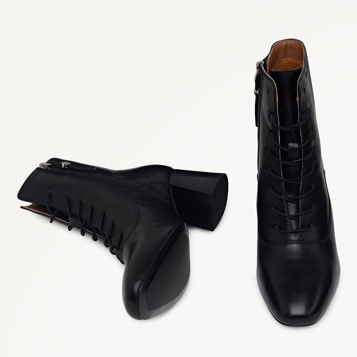 Black Heeled Lace Up Boot | Radley London discount