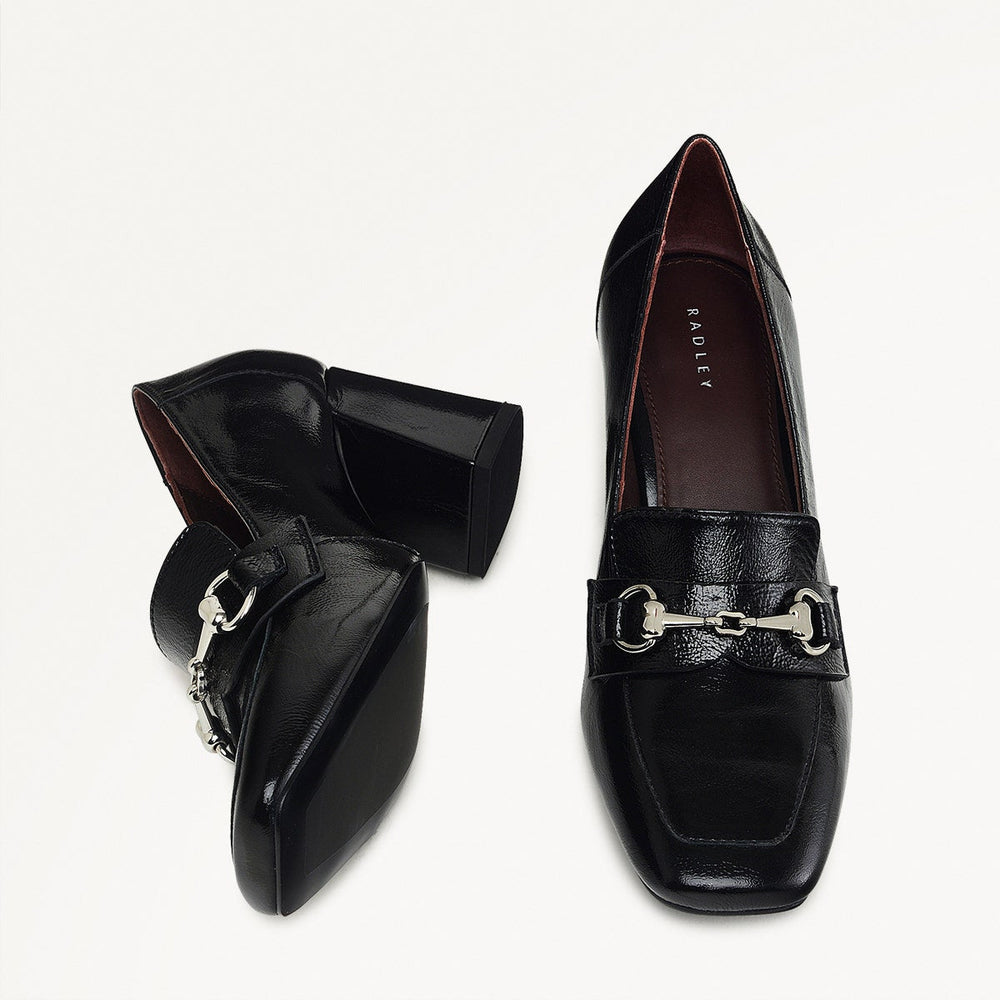 Black Heeled Saddle Loafer | Radley London outlet