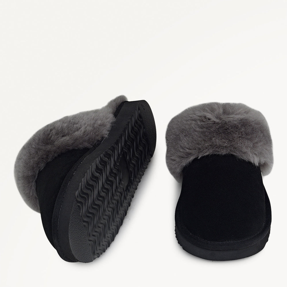 Black Classic Shearling Cuff Mule | Radley London sale