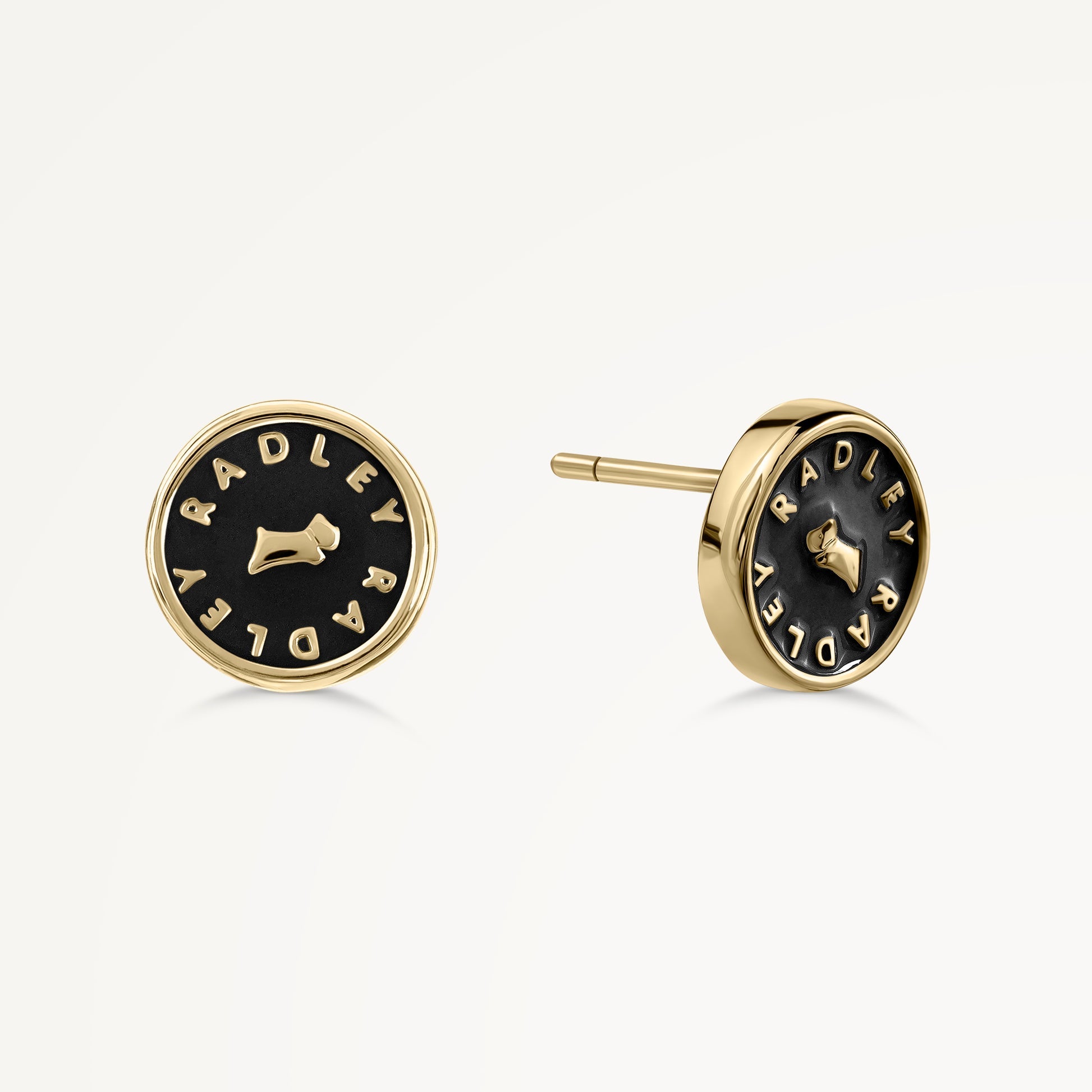Black Enamel Round Earrings | Radley London discount