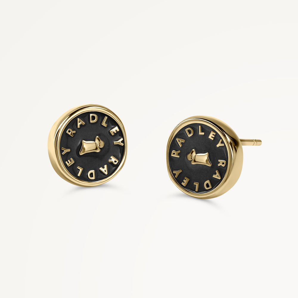 Black Enamel Round Earrings | Radley London discount